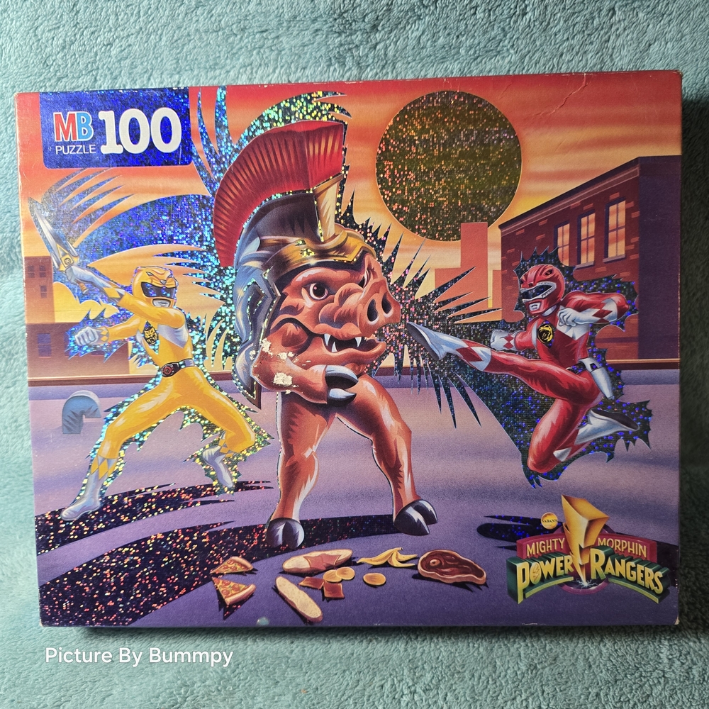 1994 Mighty Morphin Power Rangers 100-piece jigsaw puzzle by Milton Bradley. 